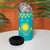Kazakhstan Christmas 4 in 1 Can Cooler Tumbler with Santa Skiing in Traditional Outfit Snow Mountain and Sun Pattern - Wonder Print Shop