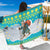 Kazakhstan Christmas Sarong with Santa Skiing in Traditional Outfit Snow Mountain and Sun Pattern - Wonder Print Shop