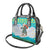 Kazakhstan Christmas Shoulder Handbag with Santa Skiing in Traditional Outfit Snow Mountain and Sun Pattern - Wonder Print Shop