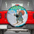 Kazakhstan Christmas Spare Tire Cover with Santa Skiing in Traditional Outfit Snow Mountain and Sun Pattern - Wonder Print Shop
