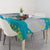 Kazakhstan Christmas Tablecloth with Santa Skiing in Traditional Outfit Snow Mountain and Sun Pattern - Wonder Print Shop