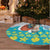 Kazakhstan Christmas Tree Skirt with Santa Skiing in Traditional Outfit Snow Mountain and Sun Pattern - Wonder Print Shop