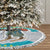 Kazakhstan Christmas Tree Skirt with Santa Skiing in Traditional Outfit Snow Mountain and Sun Pattern - Wonder Print Shop