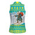 Kazakhstan Christmas Women Sleeveless Polo Shirt with Santa Skiing in Traditional Outfit Snow Mountain and Sun Pattern - Wonder Print Shop