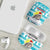Kazakhstan Christmas AirPods Case with Snow Leopard in Santa Hat Blue and Yellow Reindeer Snowflake - Wonder Print Shop
