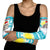 Kazakhstan Christmas Arm Sleeves with Snow Leopard in Santa Hat Blue and Yellow Reindeer Snowflake - Wonder Print Shop