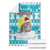 Kazakhstan Christmas Blanket with Snow Leopard in Santa Hat Blue and Yellow Reindeer Snowflake - Wonder Print Shop