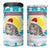 Kazakhstan Christmas 4 in 1 Can Cooler Tumbler with Snow Leopard in Santa Hat Blue and Yellow Reindeer Snowflake - Wonder Print Shop
