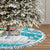 Kazakhstan Christmas Tree Skirt with Snow Leopard in Santa Hat Blue and Yellow Reindeer Snowflake - Wonder Print Shop