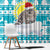 Kazakhstan Christmas Window Curtain with Snow Leopard in Santa Hat Blue and Yellow Reindeer Snowflake - Wonder Print Shop