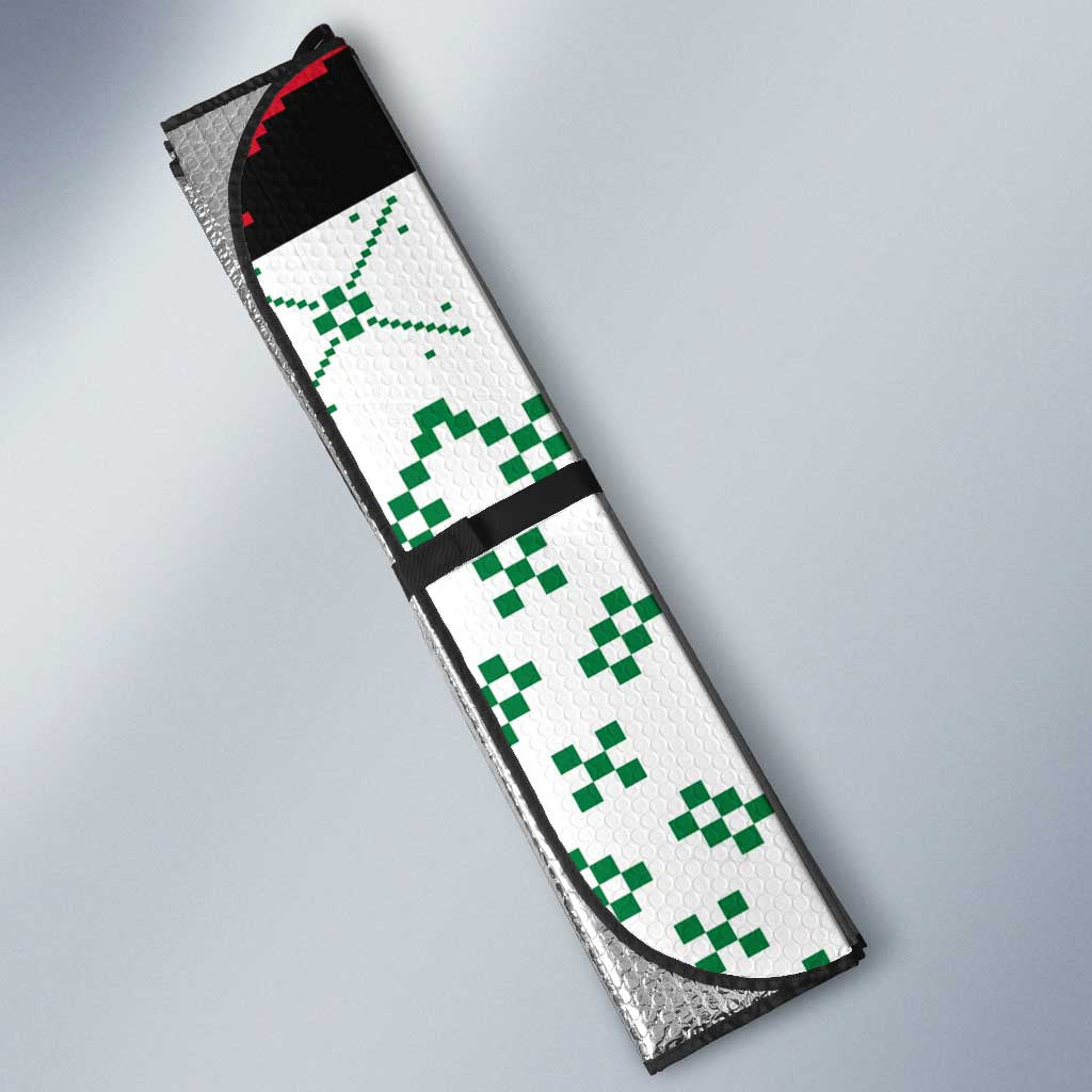 Kuwait Christmas Auto Sun Shade with Santa Taking Selfie Kuwait Towers Reindeer and Snowflake - Wonder Print Shop