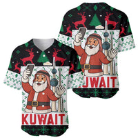 Kuwait Christmas Baseball Jersey with Santa Taking Selfie Kuwait Towers Reindeer and Snowflake - Wonder Print Shop