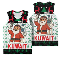 Kuwait Christmas Basketball Jersey with Santa Taking Selfie Kuwait Towers Reindeer and Snowflake - Wonder Print Shop