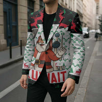 Kuwait Christmas Blazer with Santa Taking Selfie Kuwait Towers Reindeer and Snowflake - Wonder Print Shop