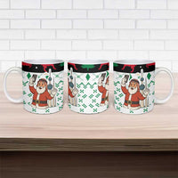 Kuwait Christmas Ceramic Mug with Santa Taking Selfie Kuwait Towers Reindeer and Snowflake - Wonder Print Shop