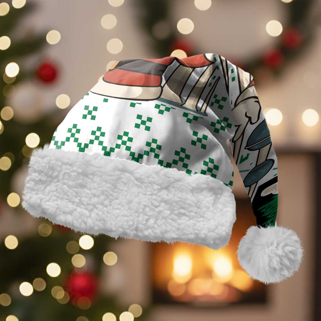 Kuwait Christmas Santa Hat with Santa Taking Selfie Kuwait Towers Reindeer and Snowflake - Wonder Print Shop