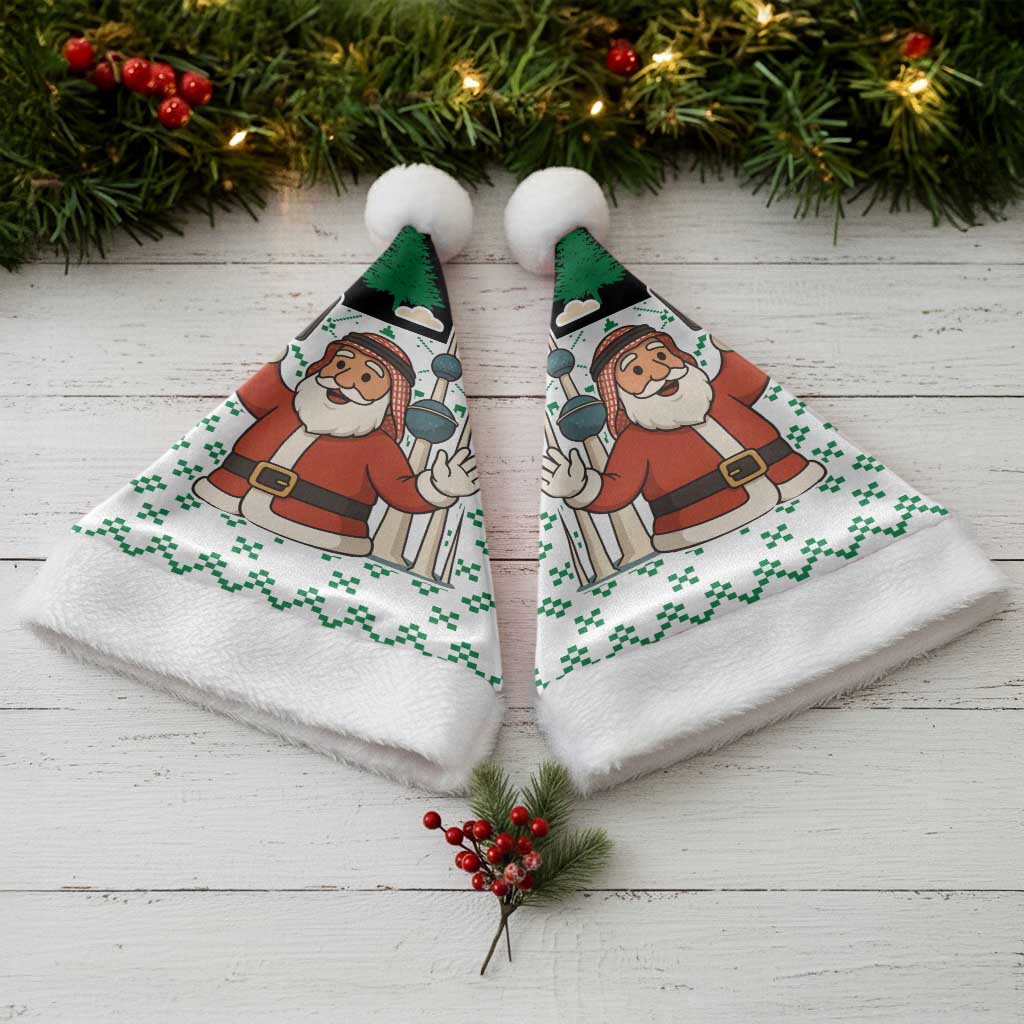 Kuwait Christmas Santa Hat with Santa Taking Selfie Kuwait Towers Reindeer and Snowflake - Wonder Print Shop