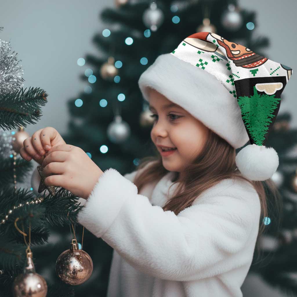 Kuwait Christmas Santa Hat with Santa Taking Selfie Kuwait Towers Reindeer and Snowflake - Wonder Print Shop