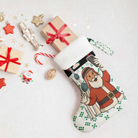 Kuwait Christmas Stocking with Santa Taking Selfie Kuwait Towers Reindeer and Snowflake - Wonder Print Shop