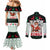 Kuwait Christmas Couples Matching Mermaid Dress and Long Sleeve Button Shirt with Santa Taking Selfie Kuwait Towers Reindeer and Snowflake - Wonder Print Shop