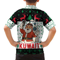 Kuwait Christmas Family Matching Long Sleeve Bodycon Dress and Hawaiian Shirt with Santa Taking Selfie Kuwait Towers Reindeer and Snowflake - Wonder Print Shop