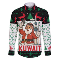 Kuwait Christmas Family Matching Off The Shoulder Long Sleeve Dress and Hawaiian Shirt with Santa Taking Selfie Kuwait Towers Reindeer and Snowflake - Wonder Print Shop