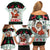 Kuwait Christmas Family Matching Off Shoulder Short Dress and Hawaiian Shirt with Santa Taking Selfie Kuwait Towers Reindeer and Snowflake - Wonder Print Shop