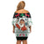 Kuwait Christmas Family Matching Off Shoulder Short Dress and Hawaiian Shirt with Santa Taking Selfie Kuwait Towers Reindeer and Snowflake - Wonder Print Shop