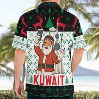 Kuwait Christmas Hawaiian Shirt with Santa Taking Selfie Kuwait Towers Reindeer and Snowflake - Wonder Print Shop