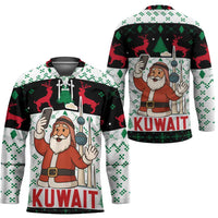 Kuwait Christmas Hockey Jersey with Santa Taking Selfie Kuwait Towers Reindeer and Snowflake - Wonder Print Shop