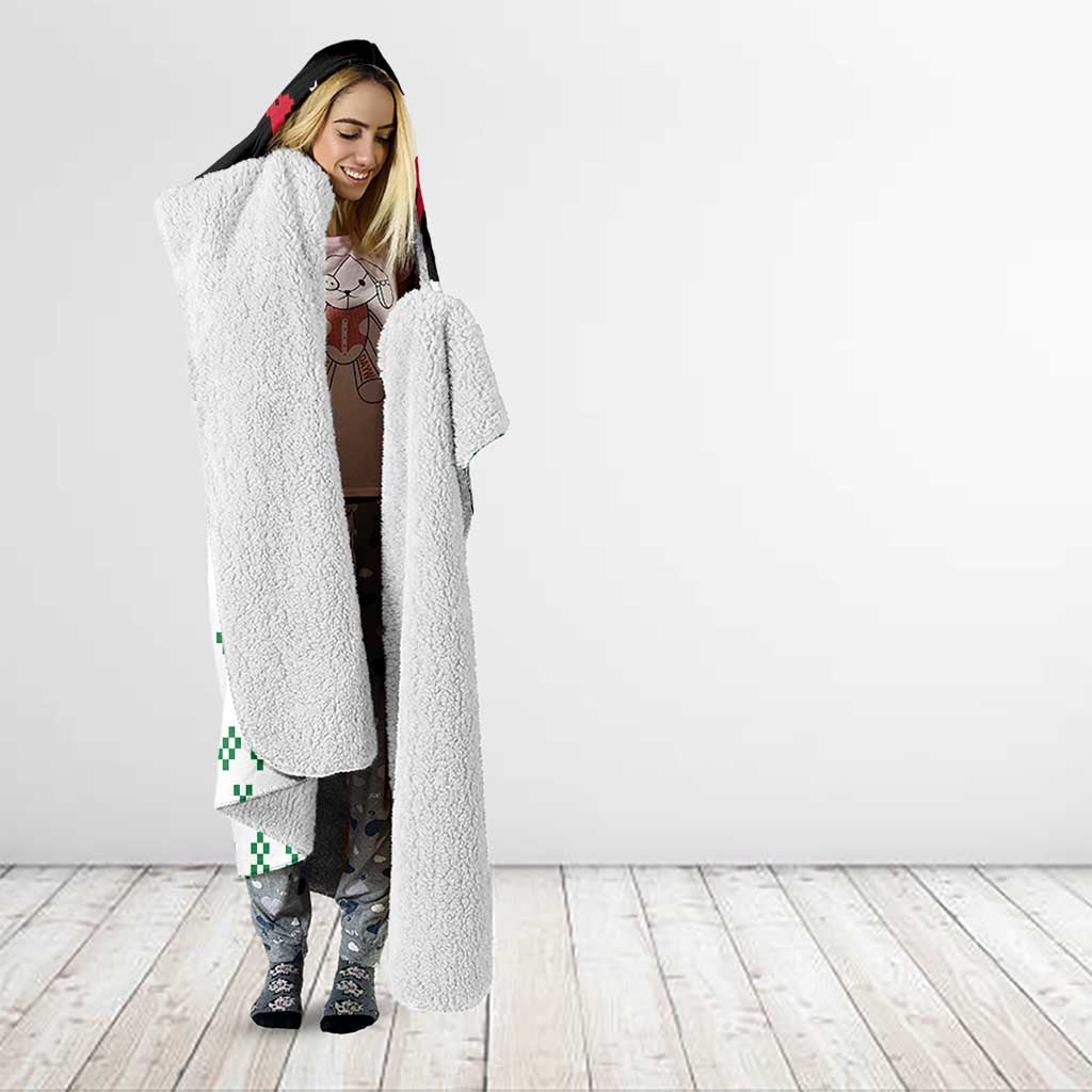 Kuwait Christmas Hooded Blanket with Santa Taking Selfie Kuwait Towers Reindeer and Snowflake - Wonder Print Shop