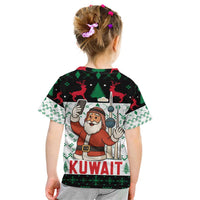 Kuwait Christmas Kid T Shirt with Santa Taking Selfie Kuwait Towers Reindeer and Snowflake - Wonder Print Shop