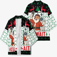 Kuwait Christmas Kimono with Santa Taking Selfie Kuwait Towers Reindeer and Snowflake - Wonder Print Shop