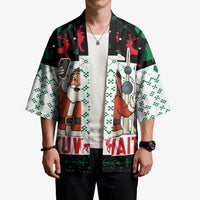 Kuwait Christmas Kimono with Santa Taking Selfie Kuwait Towers Reindeer and Snowflake - Wonder Print Shop