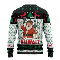 Kuwait Christmas Ugly Christmas Sweater with Santa Taking Selfie Kuwait Towers Reindeer and Snowflake - Wonder Print Shop