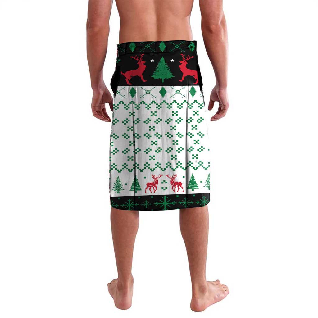 Kuwait Christmas Lavalava with Santa Taking Selfie Kuwait Towers Reindeer and Snowflake - Wonder Print Shop