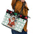 Kuwait Christmas Leather Tote Bag with Santa Taking Selfie Kuwait Towers Reindeer and Snowflake - Wonder Print Shop