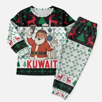 Kuwait Christmas Pajama Set with Santa Taking Selfie Kuwait Towers Reindeer and Snowflake - Wonder Print Shop