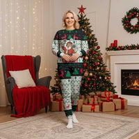 Kuwait Christmas Pajama Set with Santa Taking Selfie Kuwait Towers Reindeer and Snowflake - Wonder Print Shop