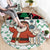 Kuwait Christmas Round Carpet with Santa Taking Selfie Kuwait Towers Reindeer and Snowflake - Wonder Print Shop