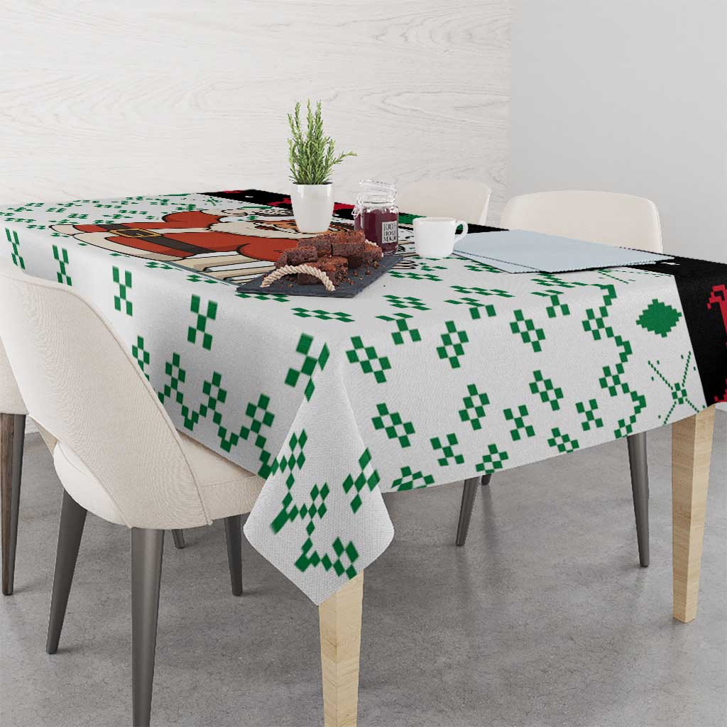 Kuwait Christmas Tablecloth with Santa Taking Selfie Kuwait Towers Reindeer and Snowflake - Wonder Print Shop