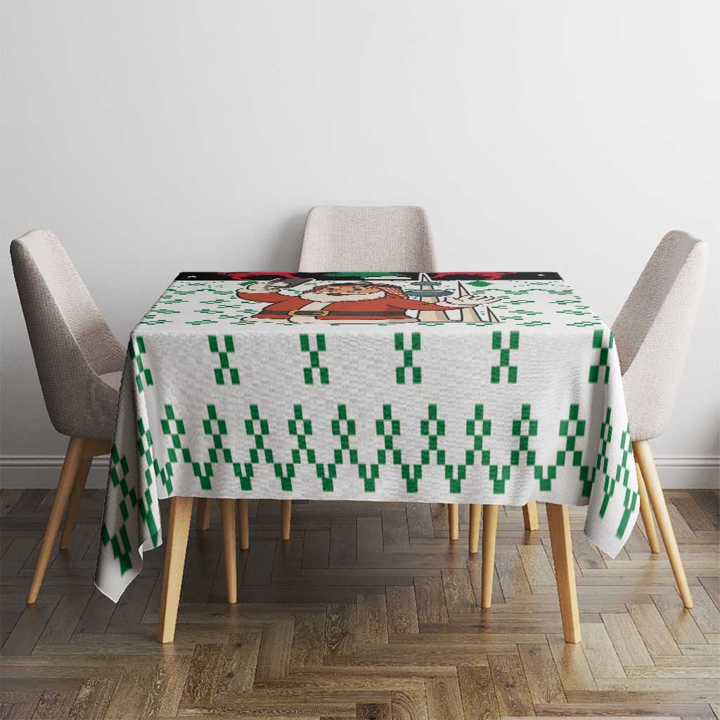Kuwait Christmas Tablecloth with Santa Taking Selfie Kuwait Towers Reindeer and Snowflake - Wonder Print Shop