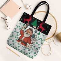 Kuwait Christmas Tote Bag with Santa Taking Selfie Kuwait Towers Reindeer and Snowflake - Wonder Print Shop