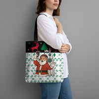 Kuwait Christmas Tote Bag with Santa Taking Selfie Kuwait Towers Reindeer and Snowflake - Wonder Print Shop