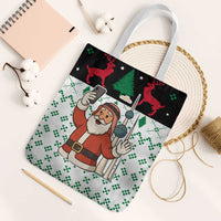 Kuwait Christmas Tote Bag with Santa Taking Selfie Kuwait Towers Reindeer and Snowflake - Wonder Print Shop