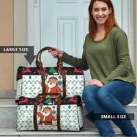 Kuwait Christmas Travel Bag with Santa Taking Selfie Kuwait Towers Reindeer and Snowflake - Wonder Print Shop