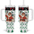 Kuwait Christmas Tumbler With Handle with Santa Taking Selfie Kuwait Towers Reindeer and Snowflake - Wonder Print Shop