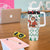 Kuwait Christmas Tumbler With Handle with Santa Taking Selfie Kuwait Towers Reindeer and Snowflake - Wonder Print Shop
