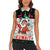 Kuwait Christmas Women Sleeveless Polo Shirt with Santa Taking Selfie Kuwait Towers Reindeer and Snowflake - Wonder Print Shop