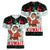Kuwait Christmas Women V-Neck T-Shirt with Santa Taking Selfie Kuwait Towers Reindeer and Snowflake - Wonder Print Shop
